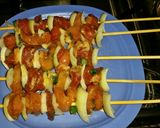 A picture of step 7 of Onion & Orange kabobs.