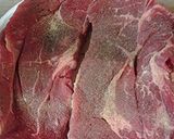 A picture of step 2 of Mary's steak.
