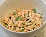 A picture of step 7 of Steamed Chicken & Radish Sprout Salad With Mentaiko Mayo Wasabi.