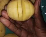 Baked potatoes with cabbage