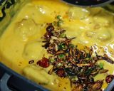 A picture of step 1 of Kadhi pakory kadhi chawal.