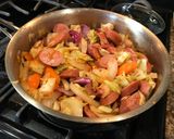 A picture of step 3 of Super Easy Smoked Sausage & Cabbage in Salsa.