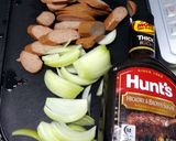 A picture of step 1 of Sausage And Onion In BBQ Sauce.
