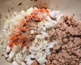 A picture of step 2 of Creamy Tomato, Tortellini, Sausage and Kale Soup.