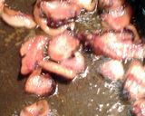 A picture of step 2 of Brussel sprouts with bacon and cheese.