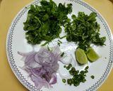 A picture of step 1 of Palak or Spinach and Coriander Pakora.
