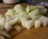 A picture of step 1 of Wurstgulasch.