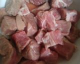 A picture of step 1 of Arbic harisa.