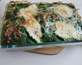 Spenót csőben sütve 3 az 1-ben -tojással és krumplival recept fázis 4 fotója