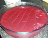 A picture of step 5 of 3 flavoured Jelly with Strawberry Whip.