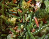 A picture of step 1 of Maybe salad......? Green Bean Broccoli salad.