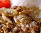 A picture of step 9 of Thinly Sliced Pork & Mango Sauce with Rice.