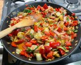 A picture of step 18 of Endive Gratin with Red Bell Peppers, Ham, Honey, and Curry.