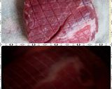 A picture of step 1 of Sunshine's bacon wrapped brined pork shoulder.