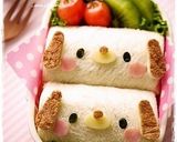 A picture of step 7 of Little Puppy Sandwich for Bento.