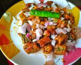 A picture of step 10 of Bhindi manchurian.