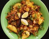 A picture of step 5 of Gujarati Cabbage with coconut & potato.
