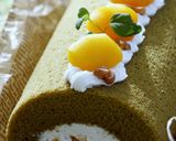 A picture of step 14 of Matcha Roll Cake White Chocolate Cream.