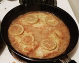 A picture of step 12 of Chicken Francaise.