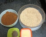 A picture of step 1 of Til - Gur Cham Cham gajak.