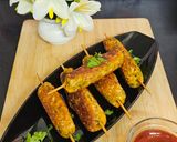 A picture of step 5 of Veg seekh kabab.