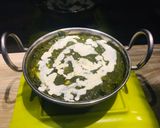A picture of step 7 of Punjabi style Palak paneer.