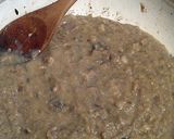 A picture of step 3 of Vickys Kids 'Risotto', or Chicken, Rice and Peas in a Mushroom Sauce with an Adult Serving Option, Gluten, Dairy, Egg & Soy-Free.