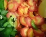 A picture of step 7 of Spicy BBQ chicken ricewith stir fry vegetables.