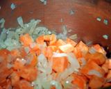 A picture of step 2 of Sig's Onion and Sweet Potato Soup with Halloumi Chips.