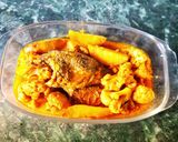 ফুলকপি আলু দিয়ে তেলাপিয়া মাছ রেসিপি ধাপ - 13 ছবি