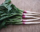A picture of step 1 of Pickled Sakura and Japanese Turnips.