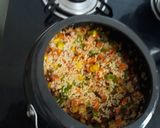 A picture of step 3 of Mix veg corn rice.