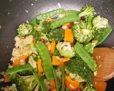 A picture of step 1 of Asian zucchini noodles stir fry.