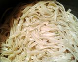 A picture of step 2 of skunks easy shrimp fettuccine Alfredo.