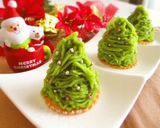 A picture of step 8 of Matcha and Sweet Potato Mont Blanc Christmas Trees.