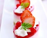 A picture of step 14 of Strawberry Mousse and No-bake Cheesecake.