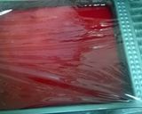 A picture of step 3 of Custard cake with jello topping.