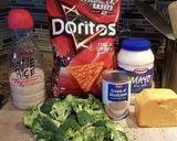 A picture of step 1 of Doritos chicken and broccoli rice casserole.
