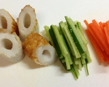 A picture of step 1 of Cucumber & Carrot Stuffed Chikuwa for your Charaben.