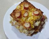 Foto del paso 4 de la receta: Sándwich de hamburguesa marinera, jamón dulce y queso