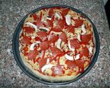 A picture of step 11 of Spicy Pepperoni Stuffed Crust Pizza.