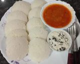 A picture of step 4 of Idli, sambar, chutney.