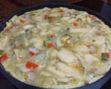 Foto del paso 6 de la receta: Tortilla de manzana, pimientos y surimi