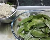 A picture of step 1 of Tel Shim/ Broadbeans in mustard paste.