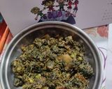 A picture of step 5 of Aloo cholai Amaranth.