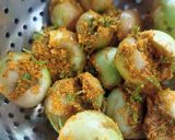 A picture of step 1 of Gunda nu shak (Stuffed Gumberry curry).