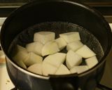 A picture of step 2 of Braised Diced Pork and Daikon Radish with Chinese 5-Spice.