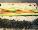 A picture of step 5 of California Rolls and Seattle Rolls.