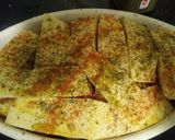A picture of step 4 of Pista Pesto Pasta with baked Veg & Halloumi.