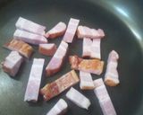 A picture of step 1 of Soy Milk Japanese Pasta Carbonara.